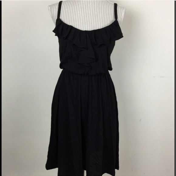 LOFT Dresses & Skirts - 🌴LAST CALL🌴NWT LOFT Black Ruffle Cotton Dress